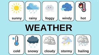 Weather Vocabulary for kids  Flashcards and Game  + PDF