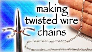 How to make a basic twisted silver wire link chain. No. 2