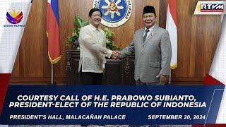 Courtesy Call of H.E. Prabowo Subianto President-elect of the Republic of Indonesia 9202024