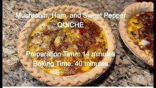 Mushroom Ham and Pepper Quiche