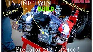 First ever Predator 212 INLINE TWIN ENGINE 424cc BUILD  INSANE POWER