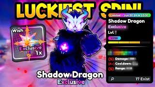 Obtaining 0.10% *EXCLUSIVE* SHADOW DRAGON in Anime Defenders