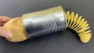 How To Make a Spiral Potato Cutter at Home  DIY Spiral Potato Slicer