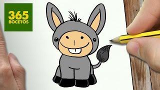 COMO DIBUJAR UN BURRO PARA NAVIDAD PASO A PASO Dibujos kawaii navideños - How to draw a donkey