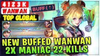 New Buffed Wanwan 2X MANIAC 22 Kills  Top Global Wanwan  4 1 Z 3 K - Mobile Legends Emblem & Build