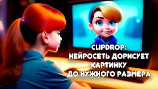 Clipdrop нейросеть дорисовывает картинку до нужного размера