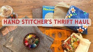 Low budget hand stitchers thrift haul - for Sashiko slow stitching and small sewing projects