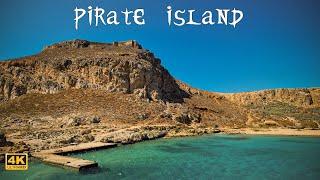 Pirate Island Imeri Gramvousa Crete Greece   Walking Tour 4K