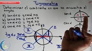 Trigonometria   Determinar el cuadrante de los angulos dados