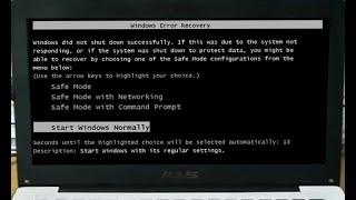 Windows Error Recovery Start Windows Normally Windows 7 Boot Failed
