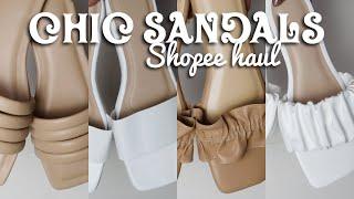 MY BEST AFFORDABLE SANDALS SHOPEE HAUL  CLASSY AND MINIMAL SANDALS FROM SHOPEE ALL BELOW P300
