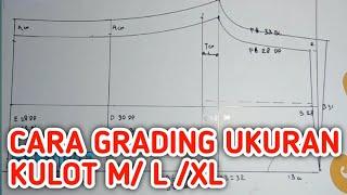 Cara membuat size chart celana kulot  MLXL