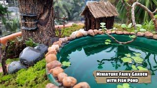 Fairy garden  DIY miniature garden ideas  with fairy house and fish pond  miniature art