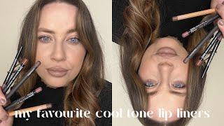 MY GO TO  FAVOURITE COOL TONE LIP LINERS FOR FAIR SKIN  try on & swatches  maxine lee harris