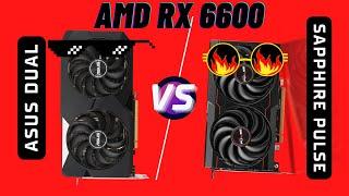 ASUS DUAL vs SAPPHIRE PULSE RX 6600 Game Tests and Size Comparison