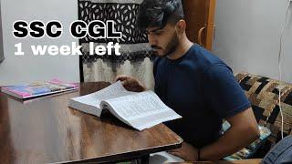 SSC CGL  1 week left  STUDY VLOG CGL CHSL CPO #cgl2024