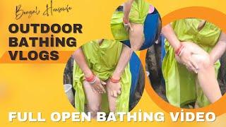 Hot  Bengali Housewife  Morning Bathing Vlog  Rain ️ Vlog  Open Area Bathing Vlogs #vlog