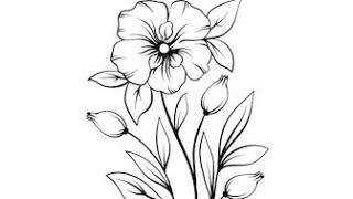 Flower drawing easy  how to draw flower easy step by step