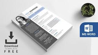 Professional Resume - How to Make CVResume in MS Word  ⬇ FREE  TEMPLATE