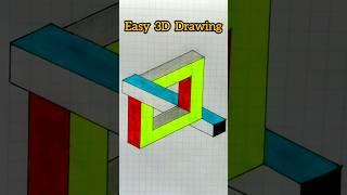 3D Drawing  Easy  Drawing tutorial #shorts #drawing #art