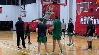 Jaelen House Dunks to HYPE UP Celtics at Practice  Summer League Highlights