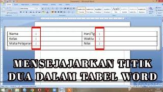 Cara Mensejajarkan Titik Dua di Tabel Word