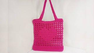 Crochet heart tote bag pattern