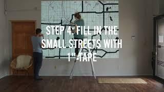 DIY Tape Map Wall Mural Timelapse