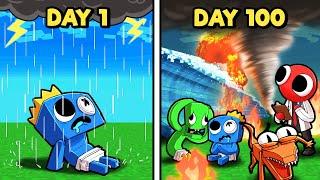 100 DAYS of DISASTERS with RAINBOW FRIENDS Minecraft