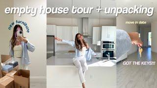EMPTY HOUSE TOUR + MOVE IN WITH MEunpacking building furniture shopping