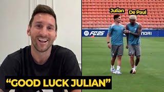 MESSI and De Paul reactions to Julian Alvarezs move to Atletico Madrid  Football News Today