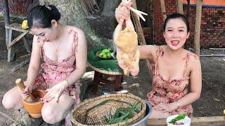 Yumi Daily Life  Yumi cooking chicken without pan  Nuen Daily Life