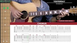 Yesterday Guitar Cover The Beatles Standard Tuning + Studio Tuning Tabs + Chords