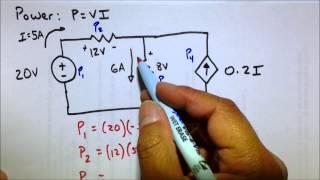 Circuit Power Dissipated & Supplied Analysis Practice Problem Electrical Engineering Basics Review