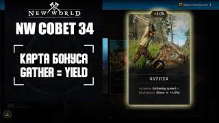 New World Карта бонуса Gather даёт кол-во ресурсов yield а не скорость сбора