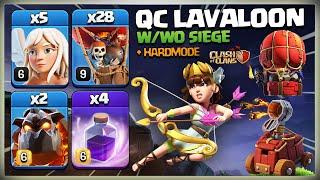 AFTER UPDATE Th13 Queen Charge LaLo  TH13 QC LALO  Th13 LAVALOON Attack  Best Th13 3 Star Attack