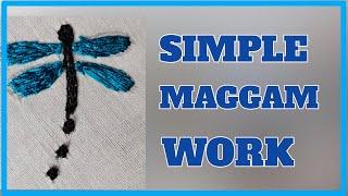 Easy maggam work for beginners aari work designbeautiful hand embroidery designtutorial