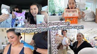 HUGE ASIAN GROCERY HAUL Date Night With Us + Viral Surprise Cups