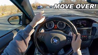 Why American Highways are So Slow and Dangerous  - BMW M3 POV Drive Binaural Audio