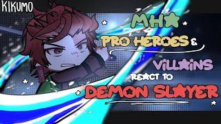 Reupload. MHA Pro Heroes & Villains react to Demon Slayer  FULL PART