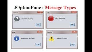 JOptionpane message dialog types in Java Swing