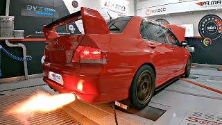 540HP Lancer EVO VII FQ300 2.3L STROKER Shooting FIRE on the DYNO   Feat. Turbo Anti-Lag BANGS