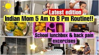 Indian Mom 5Am To 9Pm PRODUCTIVEREAL busy Morning to Night ROUTINESchool LunchboxFull Day Routine