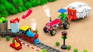 Diy tractor making mini bulldozer to repair railways  Traffic Lights for Truck transporting fruits