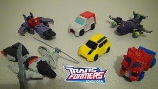 MCDONALDS TRANSFORMERS ANIMATED 2008 HAPPY MEAL TOY COLLECTION VIDEO REVIEW