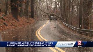 Thousands without power as storm brings damaging winds heavy rain