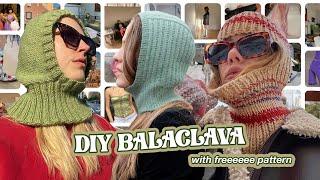 DIY knit balaclava with my free pattern  how to make a balaclava for $12  Knitting