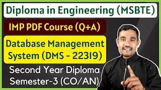 Database Management System Course  DMS - 22319  Semester 3  MSBTE  I Scheme  SY Diploma