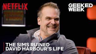 The Sims Almost Ruined David Harbours Life  Stranger Things 4 Unlocked  Netflix Geeked Week