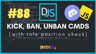 #88 Moderation with Advanced Role Positions Check KICK BAN UNBAN  discord.js tutorials